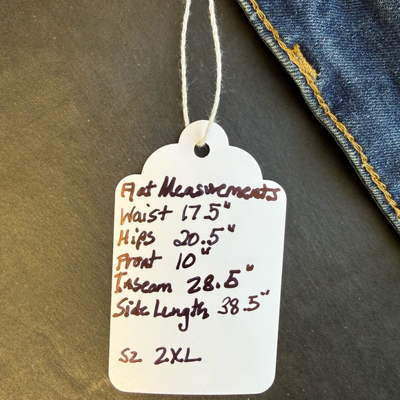 Designer Inspired Hand Stitched Upcycled Denim Straight Leg Jeans sz 2XL - Picture 8 of 8